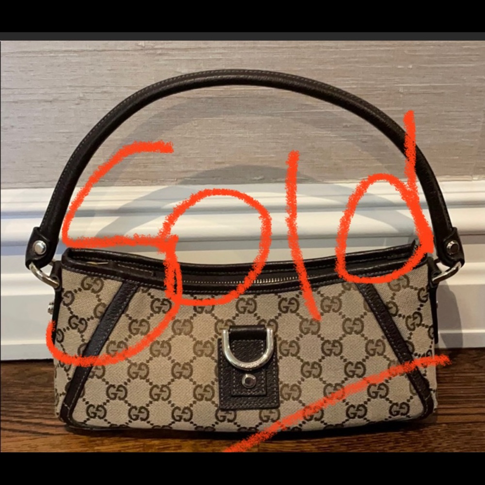 Gucci Abbey Shoulder GG Brown Canvas Hobo Bag